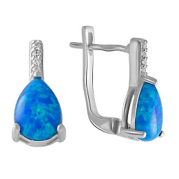 Silver earrings with 2.003 carats of opal