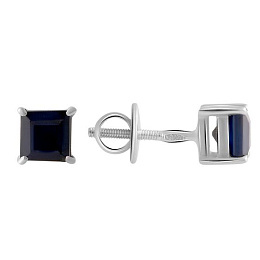 Серебряные серьги с сапфиром 1.565ct