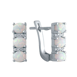 Silver earrings with opal 0.773ct
