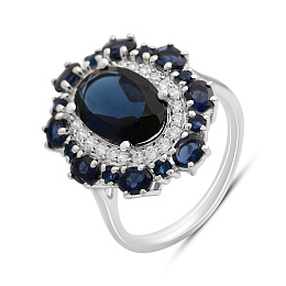 Silver ring with sapphire nano