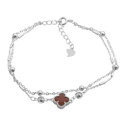 Срібний браслет з агатом, фіанітами