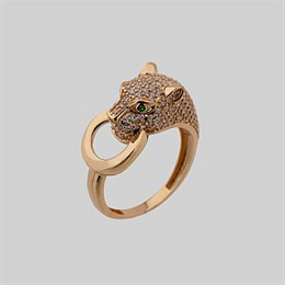 Золотое кольцо с фианитами 1.36ct