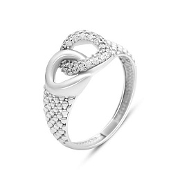 Silver ring with cubic zirconia