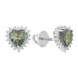 Серебряные серьги с мистик топазом 1.63ct