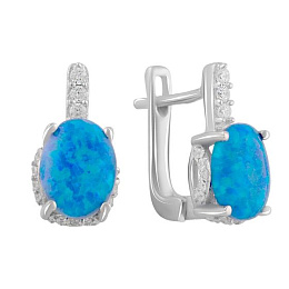 Silver earrings with opal (1.825 carats)