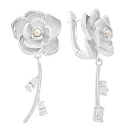 Серебряные серьги с жемчугом, перламутром