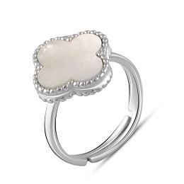 Silver ring with mother-of-pearl