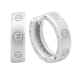 Серебряные серьги с фианитами 0.44ct