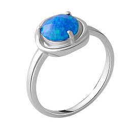 Silver ring with a 0.906-carat opal