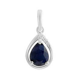 Серебряная подвеска с сапфиром 1.355ct
