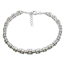 Silver bracelet with a 5.642-carat mystic topaz