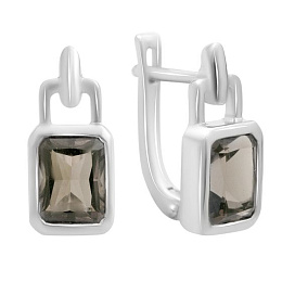 Silver earrings with smoky quartz 2.808ct