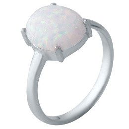 Silver ring with a 2.09-carat opal