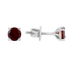 Серебряные серьги с гранатом 1.218ct