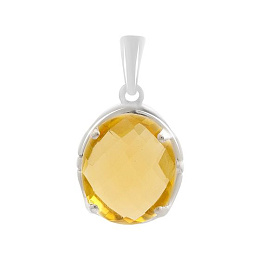 Silver pendant with citrine nano
