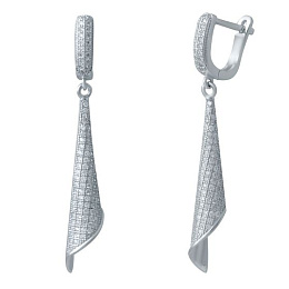 Silver Earrings with Fianites