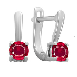 Серебряные серьги с рубином 1.517ct