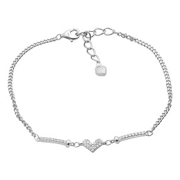 Silver bracelet with cubic zirconia