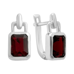 Silver Earrings with Nano Garnet 2.523ct