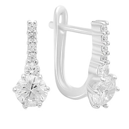 Silver earrings with cubic zirconia