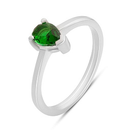 Серебряное кольцо с изумрудом nano