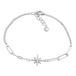 Silver bracelet with phianites