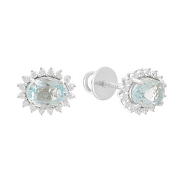 Серебряные серьги с топазом 2.194ct