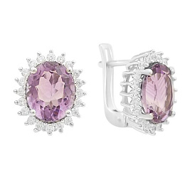Серебряные серьги с аметистом