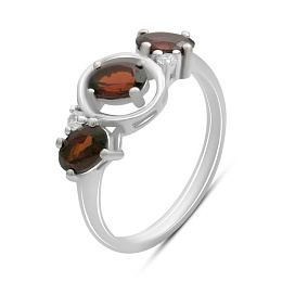 Sterling silver ring with garnet 1.633ct
