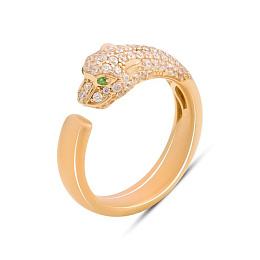Gold ring with 0.71ct phianites
