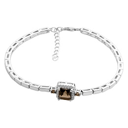 Silver bracelet with smoky quartz 1.38ct