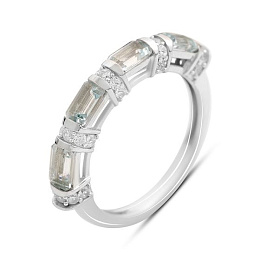 Silver ring with 2.27ct topaz and cubic zirconia