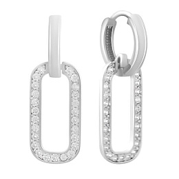 Золотые серьги с фианитами 1ct