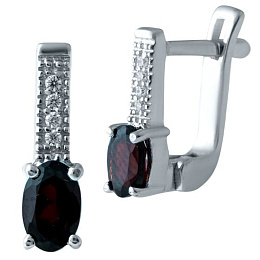 Срібні сережки з гранатом 1,163 карата