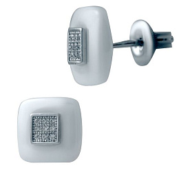 Silver earrings with ceramics