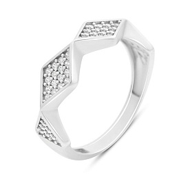 Silver ring with cubic zirconia