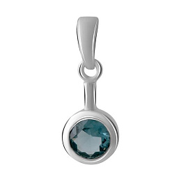 Silver pendant with a 0.642-carat London Blue topaz