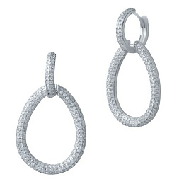 Silver Earrings with Fianites