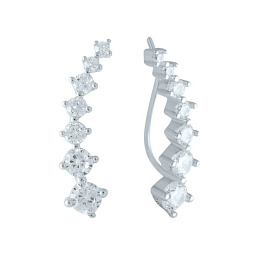 Срібні сережки з фіанітами