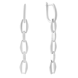 Срібні сережки з фіанітами