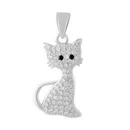 Silver pendant with phianites