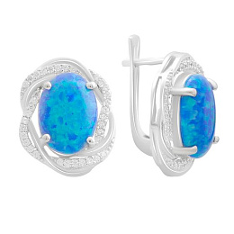 Silver earrings with opal 5.625ct