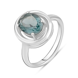 Серебряное кольцо с топазом Лондон Блю 2.263ct