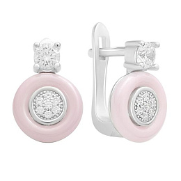 Silver earrings with ceramics