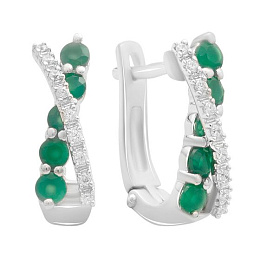 Срібні сережки з агатом 1.395ct