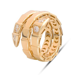 Золотое кольцо с фианитами 0.2ct