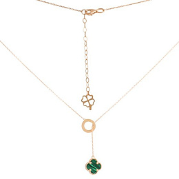 Золотое колье с малахитом