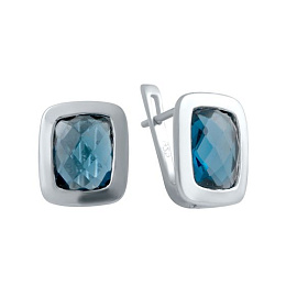 Срібні сережки з топазом «Лондон Блю» 4,78 карата