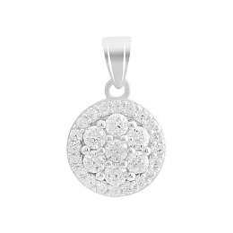 Silver pendant with phianites