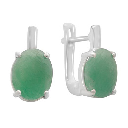 Срібні сережки зі смарагдом 4,808 карата